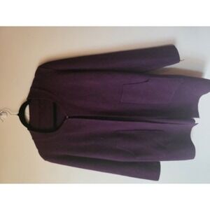 Plum Longline Knit Open Front Cardigan